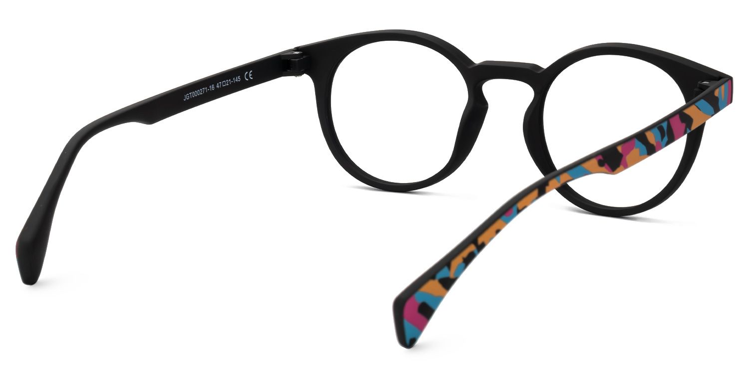 Minnie - Funky Artsy Multicolored Oval Eyeglasses | Vooglam Side View