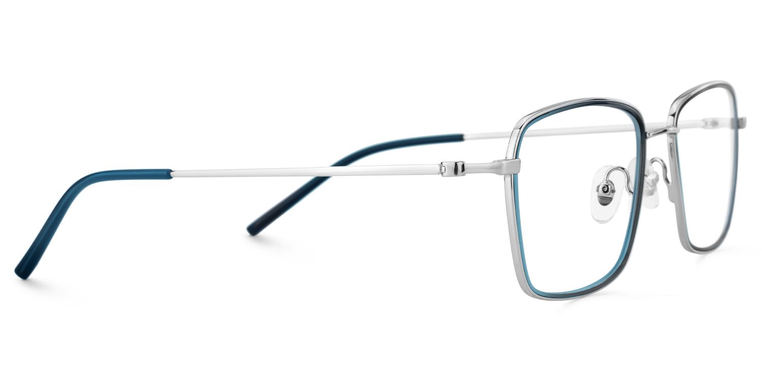 Marlene - Rectangle Blue Eyeglasses | Vooglam 4