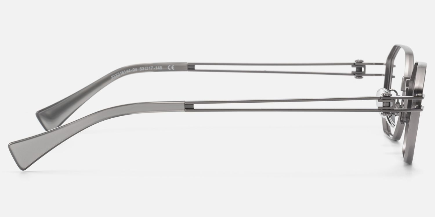 Loos - Pearl Gray Double Wire Metal Frames | Vooglam Side View