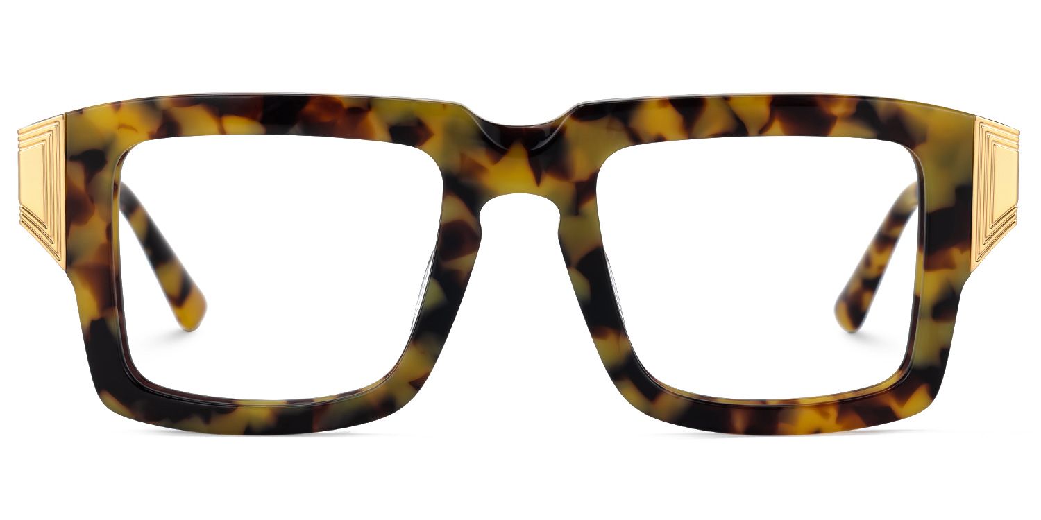 Emanita - Rectangle Tortoise Eyeglasses | Vooglam Angle View