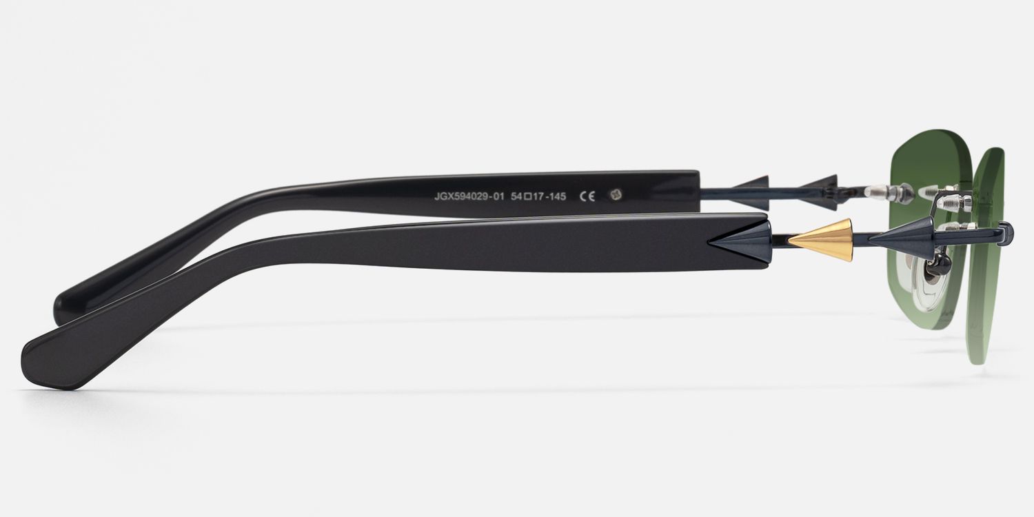 Fracture - Ultralight Frameless Black Glasses | Vooglam Side View