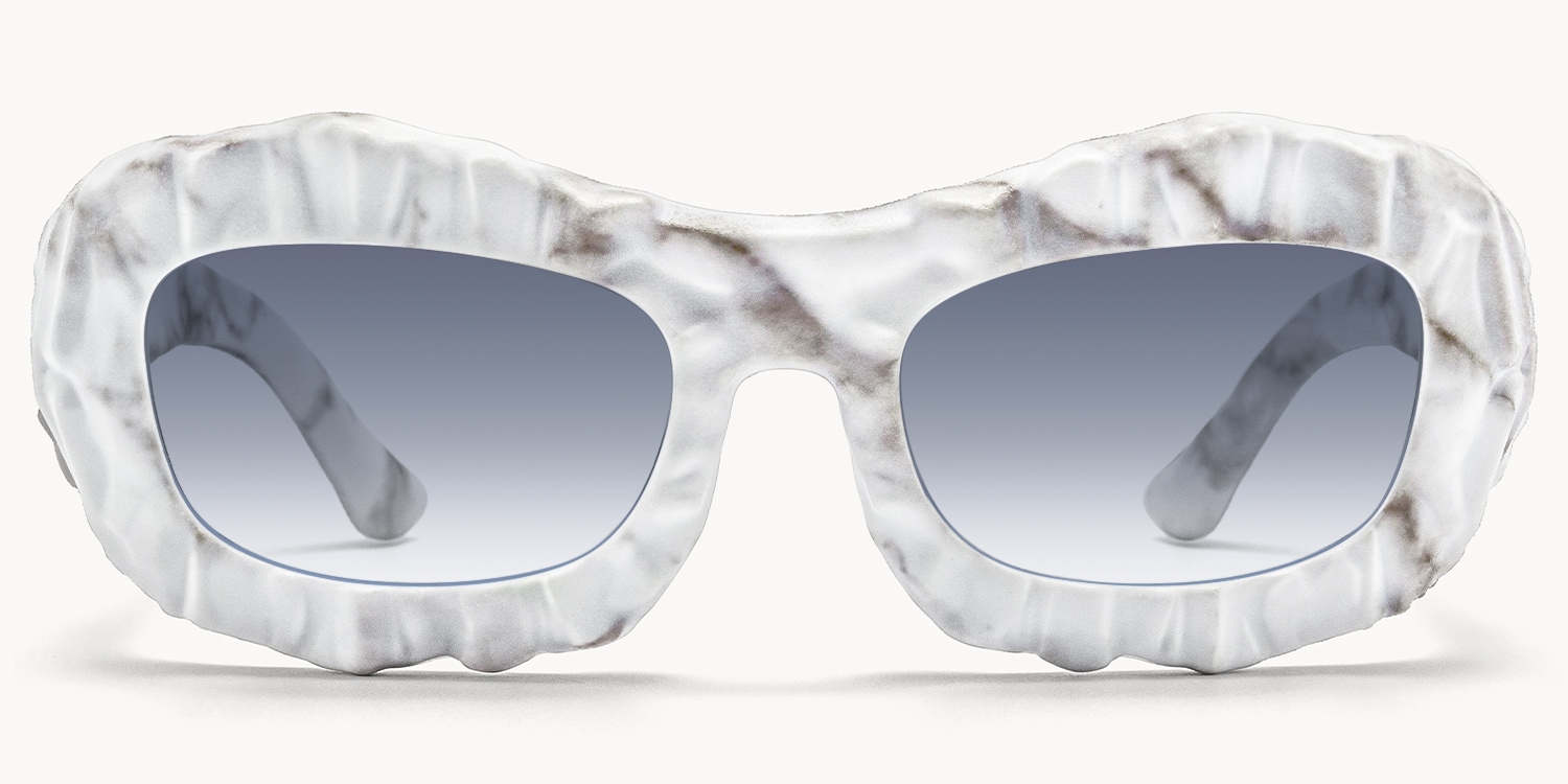 The Geologist - Geometric White Sunglasses - 1