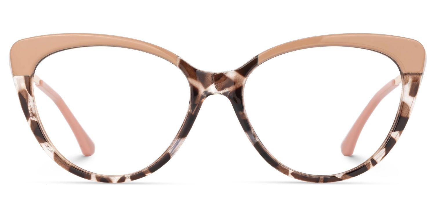 Trudie - Cat eye Brown Eyeglasses | Vooglam Angle View