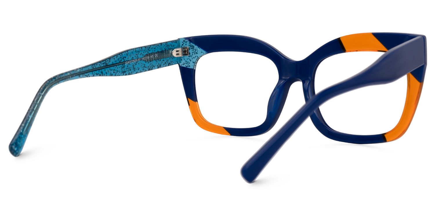 Terrie - Square Blue/Orange Eyeglasses product detail 3