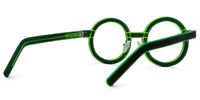 Rooney - Round Black/Green Eyeglasses | Vooglam Side View