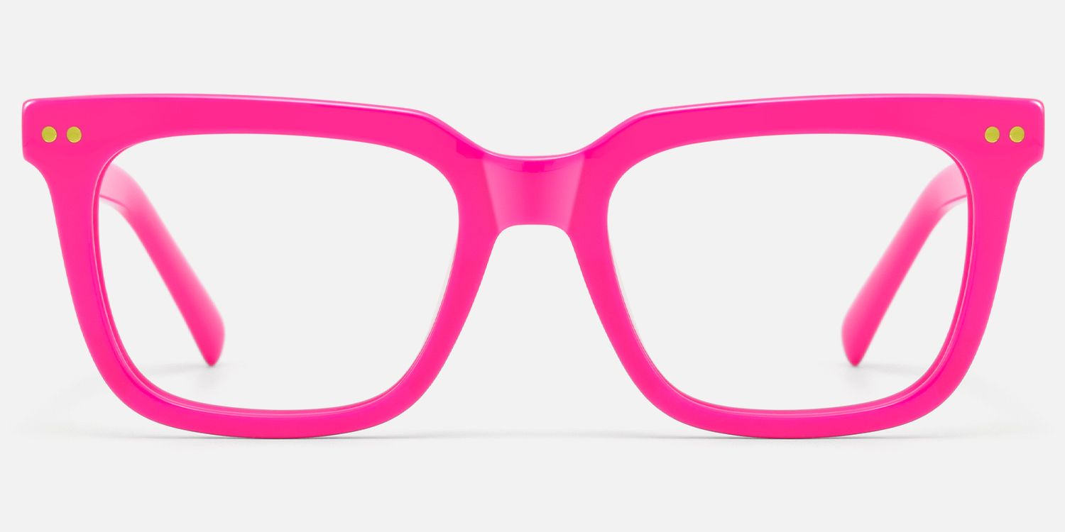 Remix - Chic Rectangle Pink Eyeglasses | Vooglam Angle View