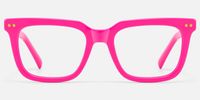 Remix - Chic Rectangle Pink Eyeglasses | Vooglam Angle View