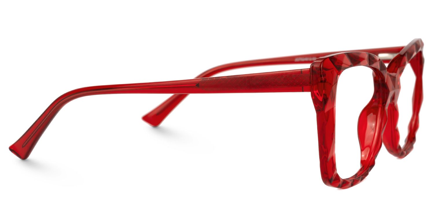 Shane - Rectangle Red Eyeglasses | Vooglam 4