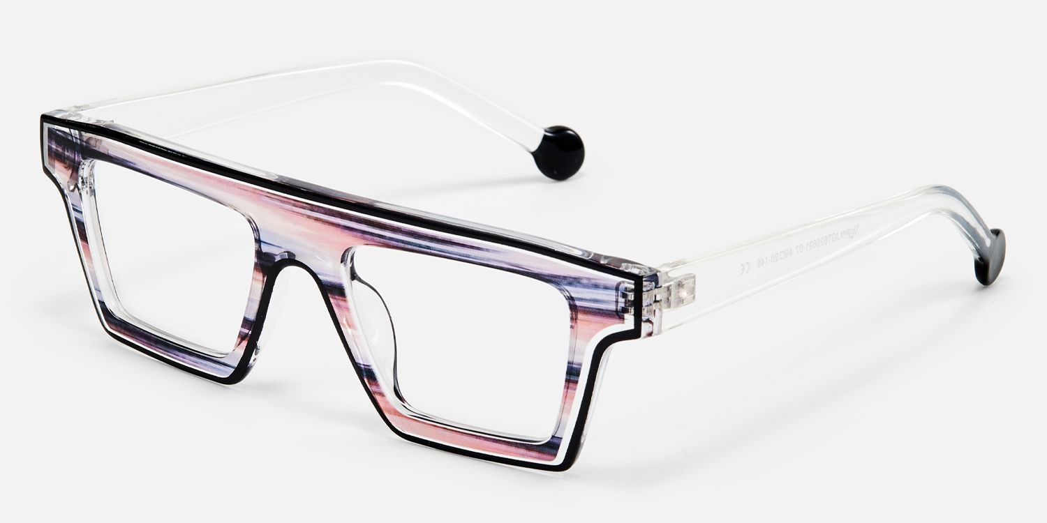 Treva - Rectangle Brown Eyeglasses | Vooglam Front View