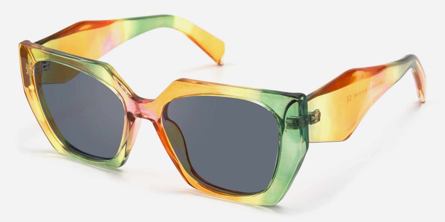 Faridah - Geometric Multicolor Sunglasses | Vooglam Front View