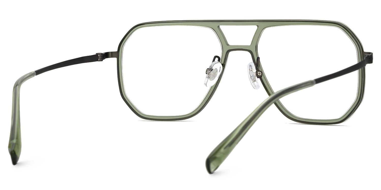 Galdesa - Aviator Green Eyeglasses | Vooglam Side View