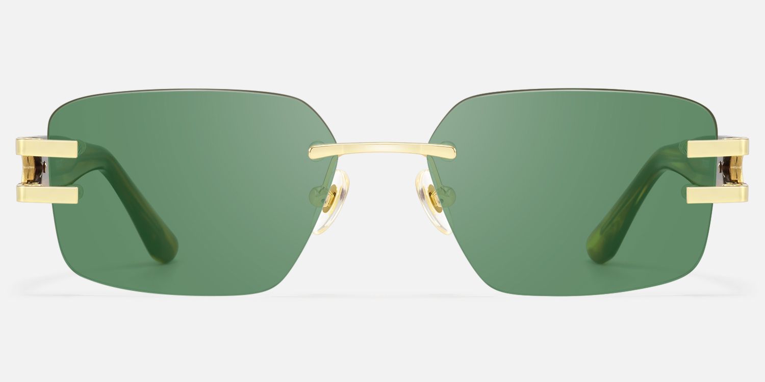Aurum - Gradient Brown Rimless Sunglasses | Vooglam Angle View