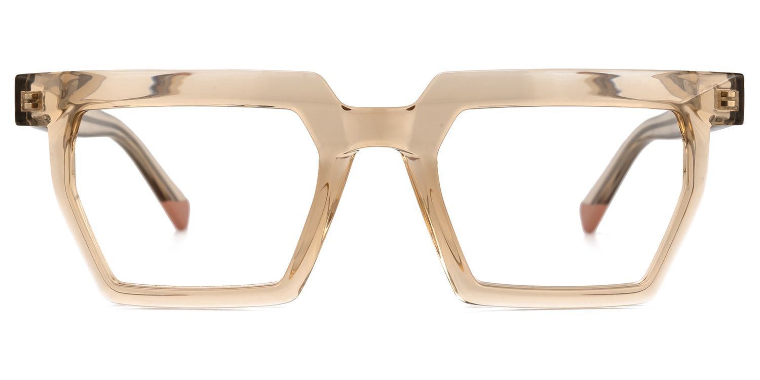 Baden - Rectangle Champagne Eyeglasses | Vooglam Angle View