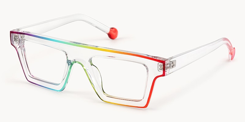 Treva - Crystal Vibrant Flame Rectangular Glasses