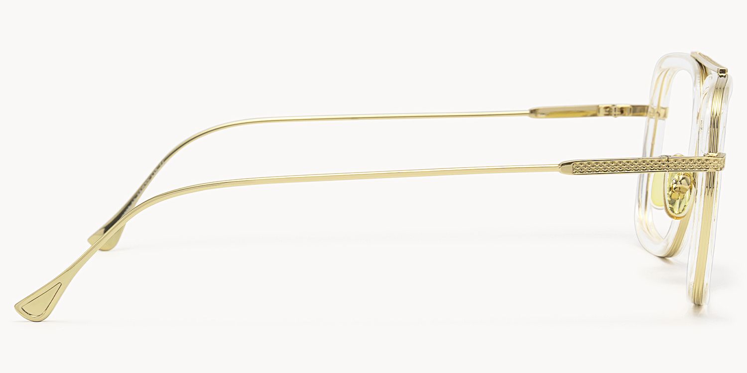 Alvira Clear Aviator Glasses Gold Frame Vooglam