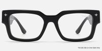 The Programmer - Rectangle Black Eyeglasses | Vooglam Angle View