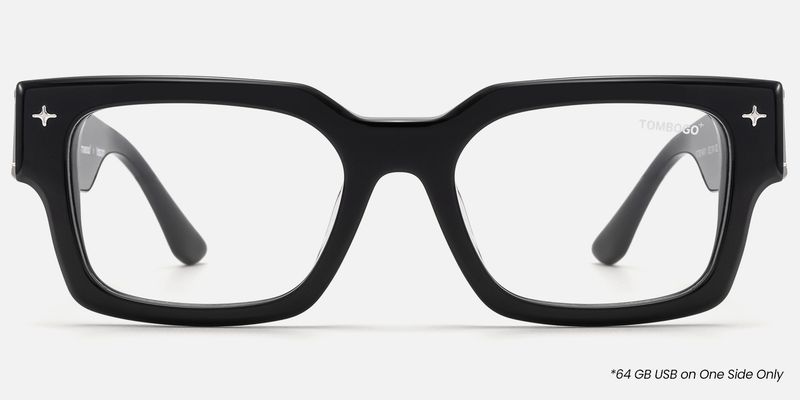 The Programmer - Rectangle Black Eyeglasses