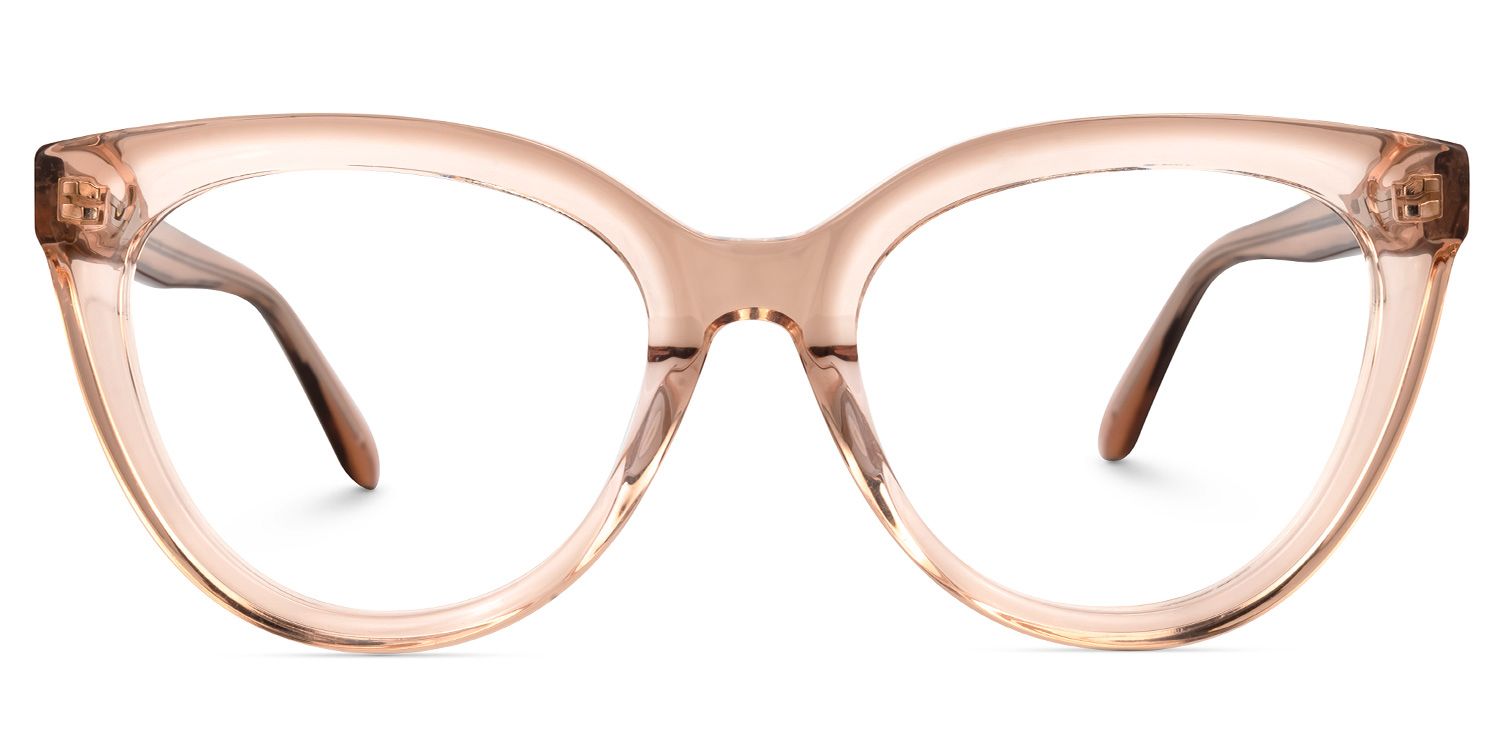Egemen - Cat Eye Champagne Eyeglasses | Vooglam Angle View