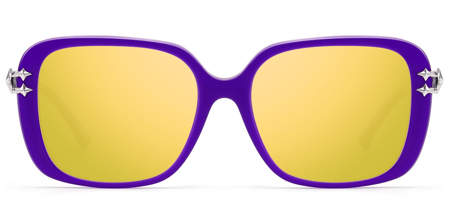 Nova - Dark Purple Gold Mirrored Star Sunglasses by Vooglam Product Details 1