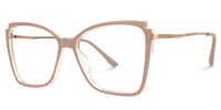 Edgardo - Geometric Brown Eyeglasses | Vooglam Front View