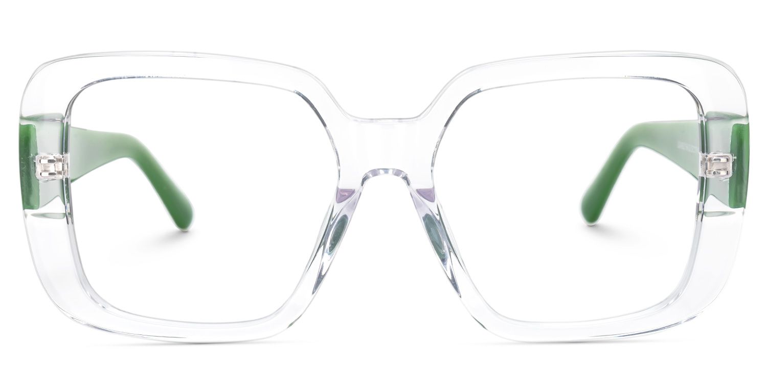 Emiliya - Square Crystal Eyeglasses | Vooglam Angle View