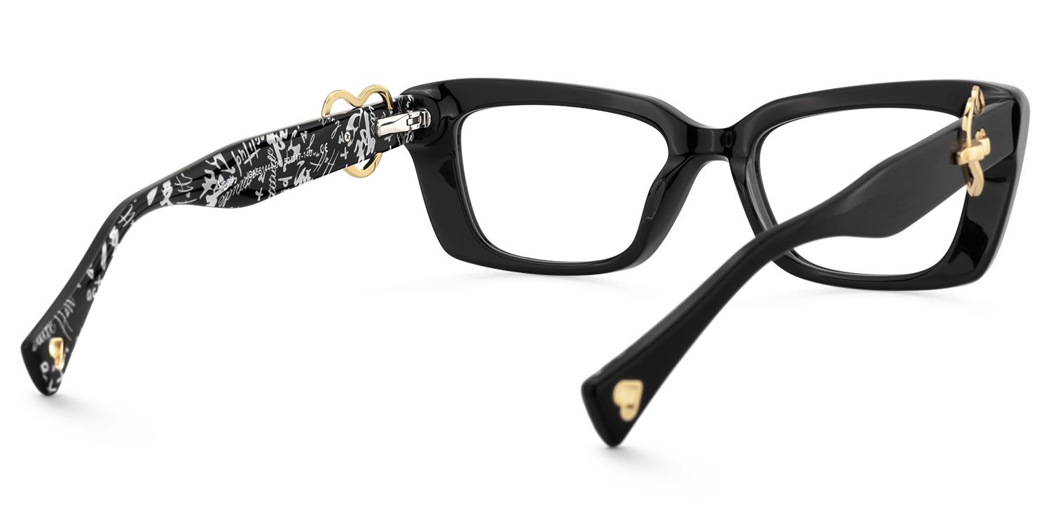 Odina - Sleek Black Rectangle Professional Frames | Vooglam Side View
