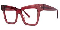 Ibernia - Rectangle Red Eyeglasses | Vooglam Front View