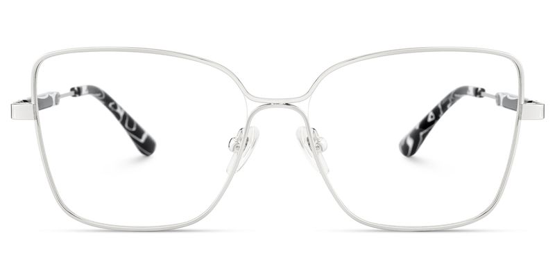 Briar - Square Silver Eyeglasses | Vooglam