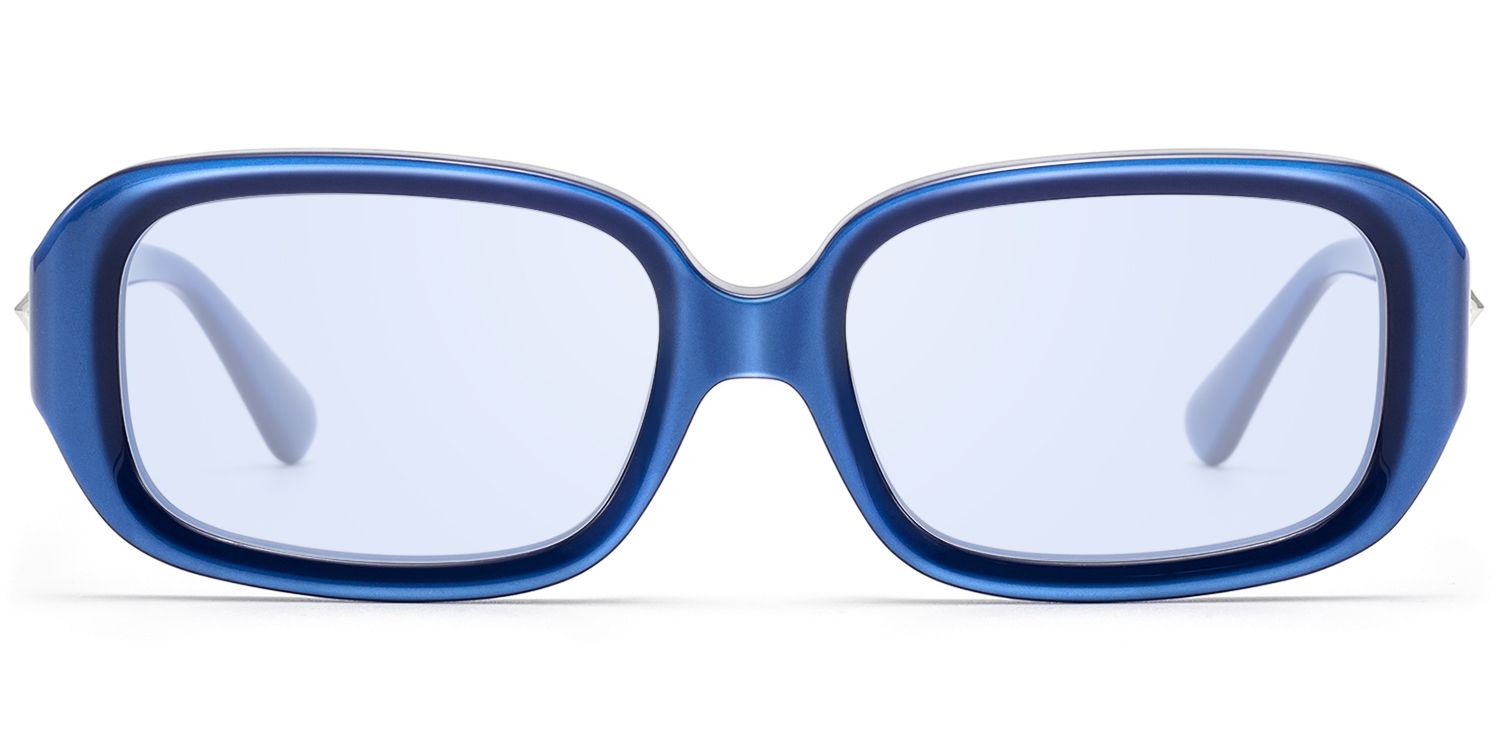 Prism - Pearlescent Blue Tinted Rectangle Shades by Vooglam Product Details 1