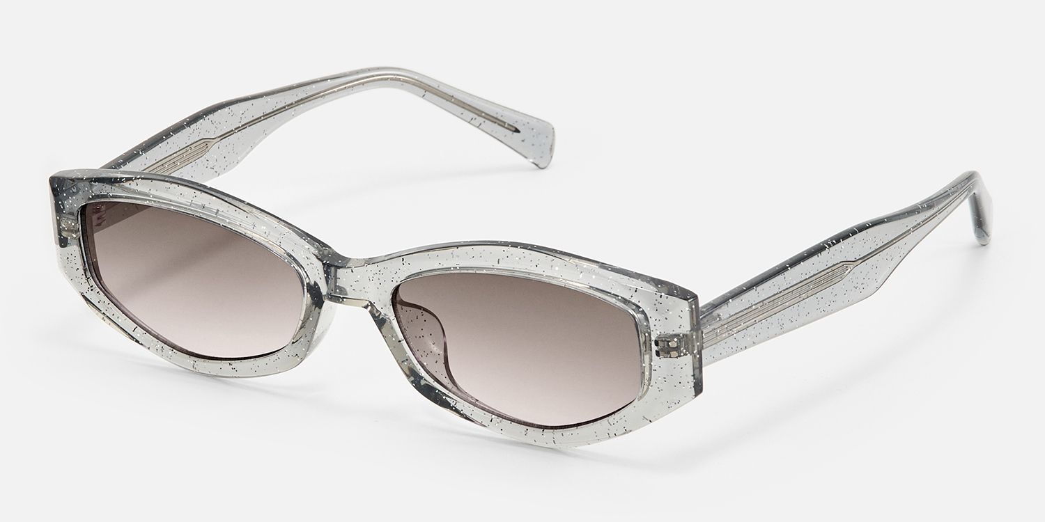 Vesper - Geometric Blue Sunglasses | Vooglam Front View