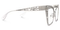 Agalia - Cat Eye Silver Eyeglasses | Vooglam