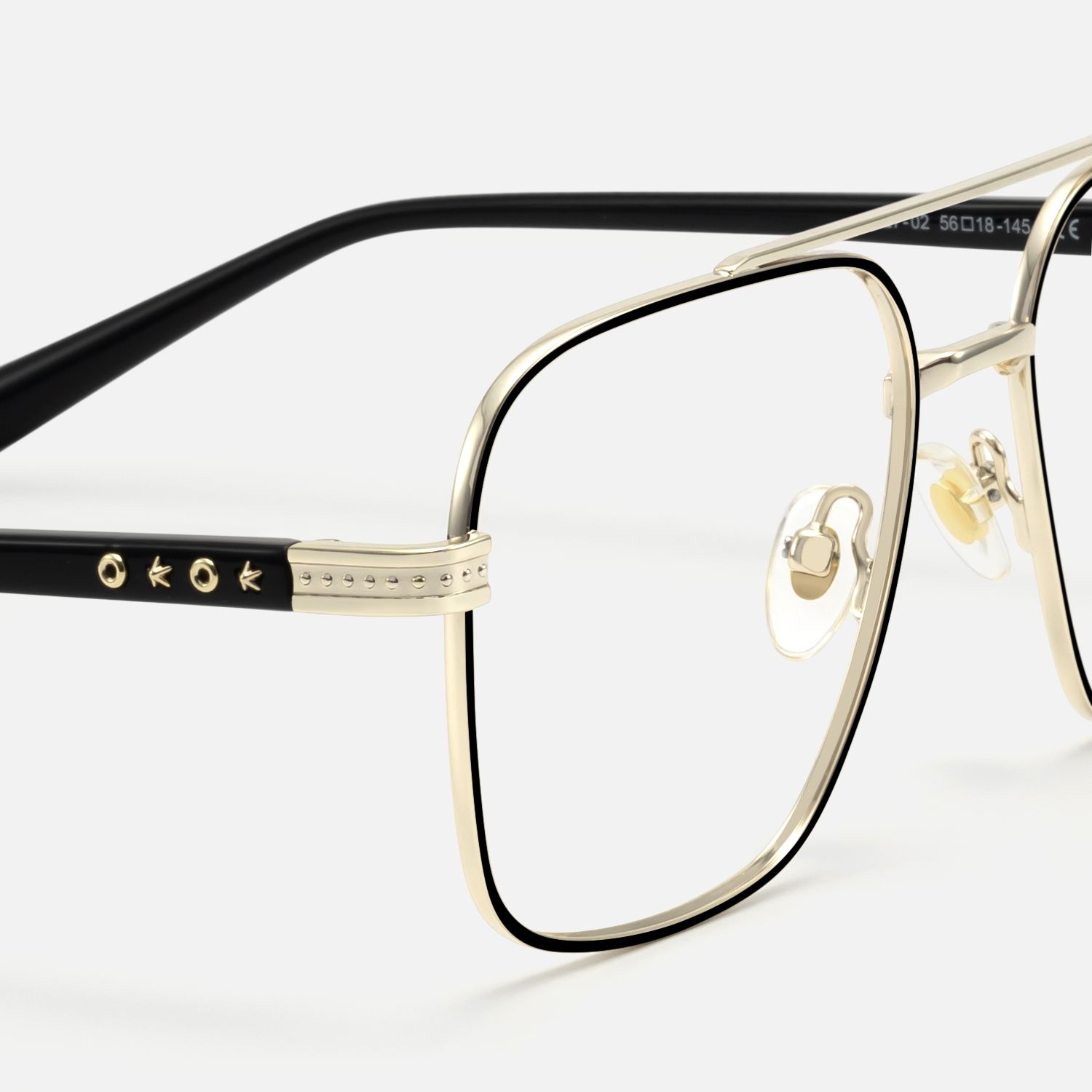 Kovar - Black And Gold Wire Frame Aviator | Vooglam Design Details