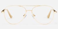 Joni - Aviator Gold Eyeglasses | Vooglam Angle View