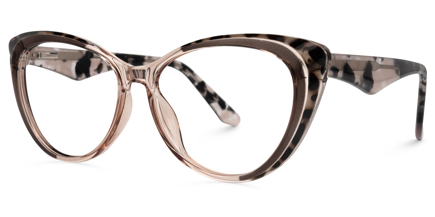 Ekundayo - Cat Eye Brown/Tortoise Eyeglasses | Vooglam Front View
