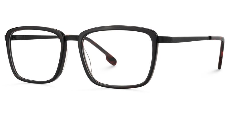 Alloy - Rectangle Black Eyeglasses