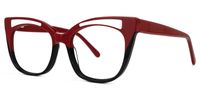 Edythe - Cat Eye Red/Black Eyeglasses | Vooglam Front View