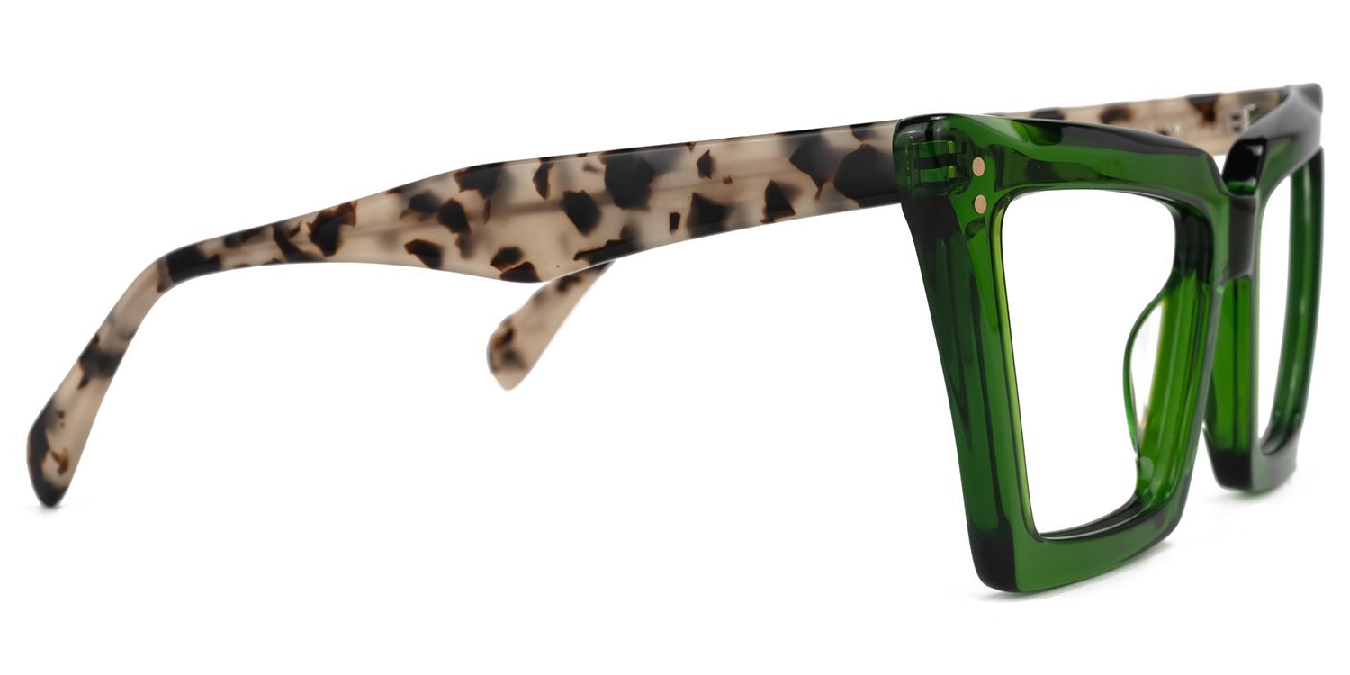 Eduardo - Square Green Eyeglasses | Vooglam 4