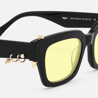 Sabrina - Rectangle Black Sunglasses | Vooglam Design Details