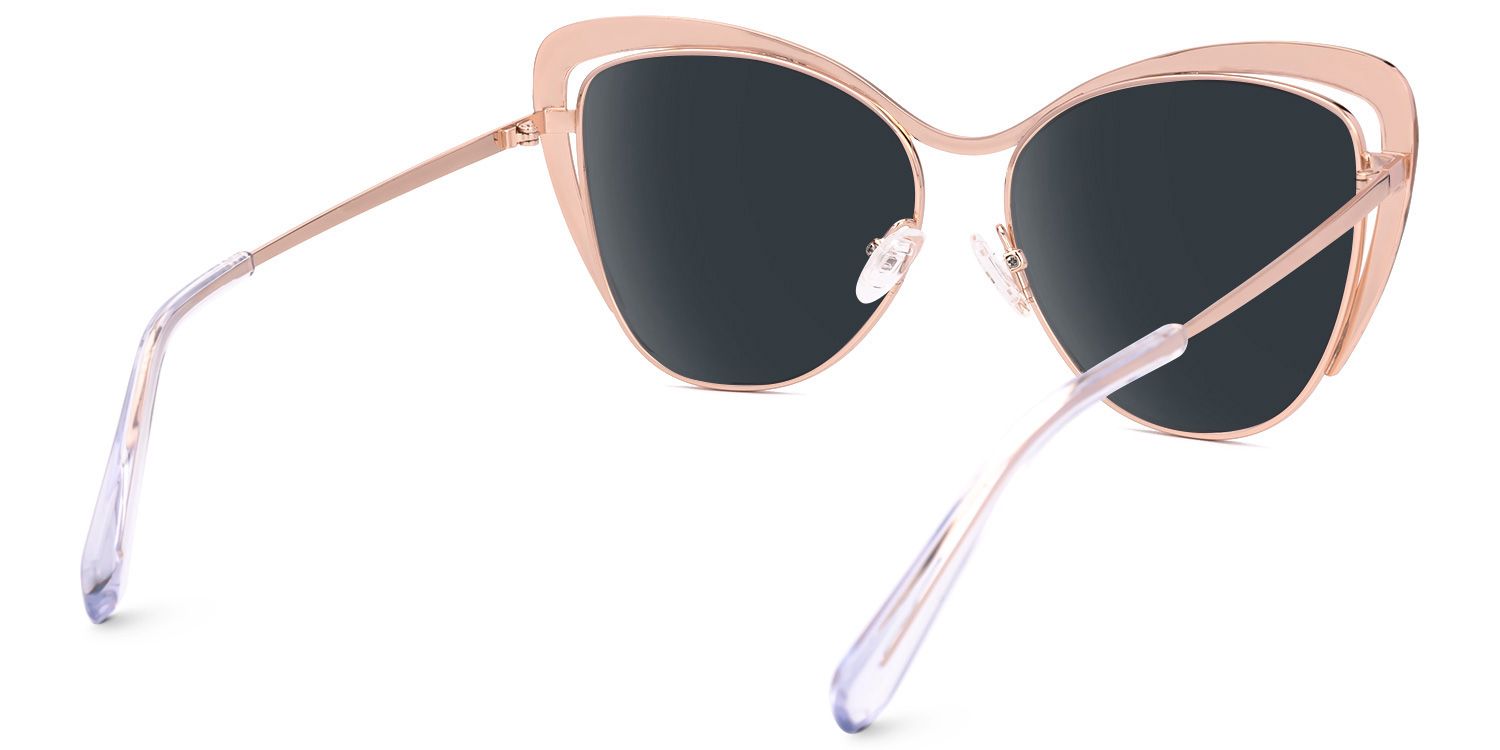 Kahlilia - Cat Eye Gold Prescription Sunglasses | Vooglam Side View