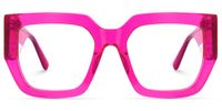 Nina - Square Pink Eyeglasses | Vooglam Angle View