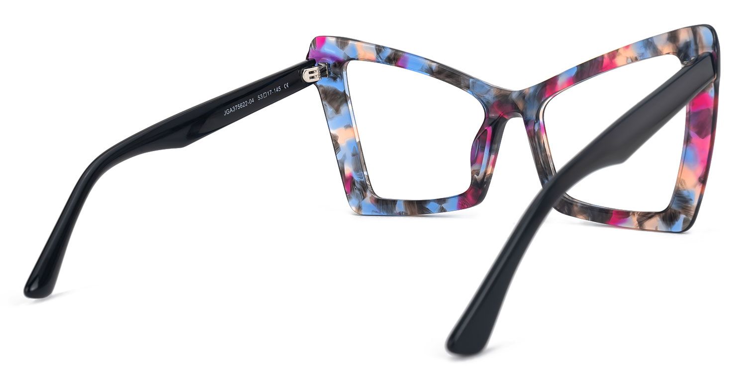 Elidius - Cat Eye Floral Eyeglasses | Vooglam Side View