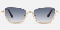 Viva - Cat Eye Gold Sunglasses | Vooglam Angle View