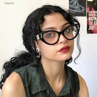 Sadah - Retro Black Cat-Eye Glasses Houndstooth Arms - 8