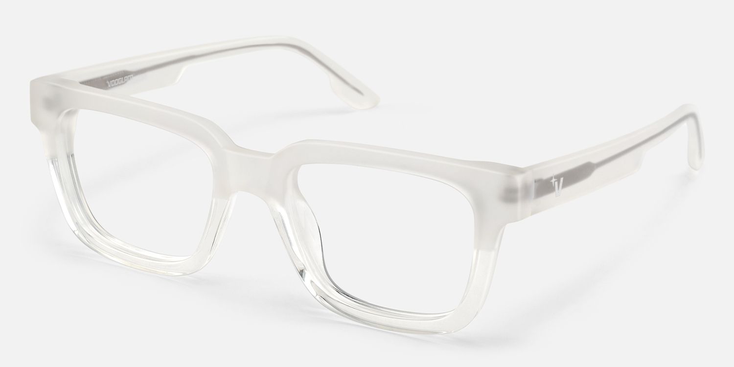 Strobe - Rectangle Transparent Eyeglasses | Vooglam Front View