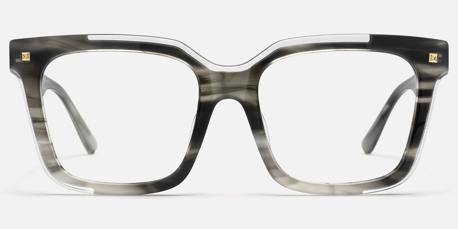 Taffeta - Square Silver Eyeglasses | Vooglam Angle View