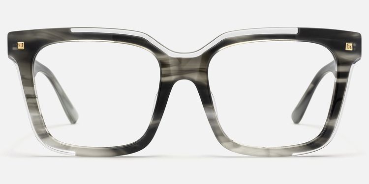 Taffeta - Square Silver Eyeglasses by Vooglam