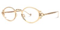 Callum - Oval Gold Eyeglasses | Vooglam Front View