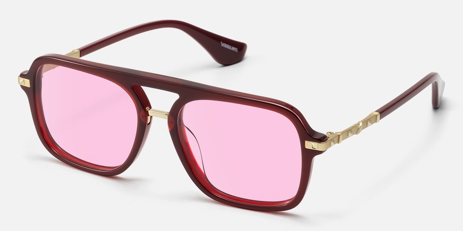 Marfa - Red Square Aviator Sunglasses | Vooglam Front View