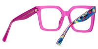 Fathia - Square Pink Eyeglasses | Vooglam Side View