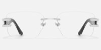 Aurum - Black Rimless Rectangle Glasses | Vooglam Angle View